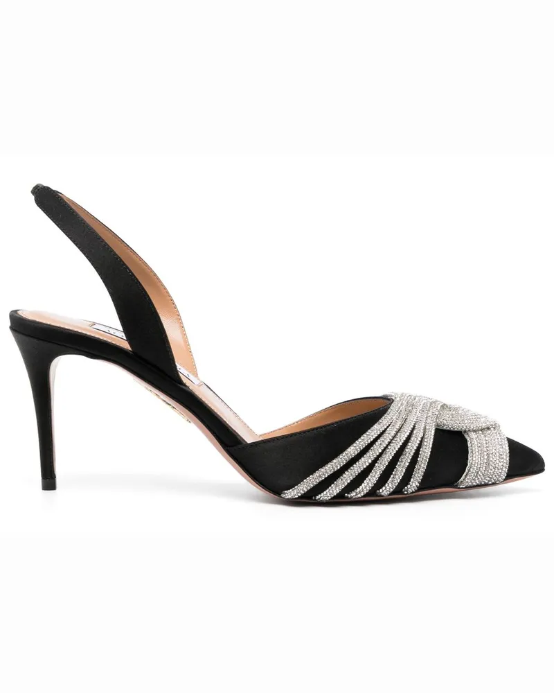 Aquazzura Gatsby Slingback-Pumps 75mm - Schwarz Schwarz