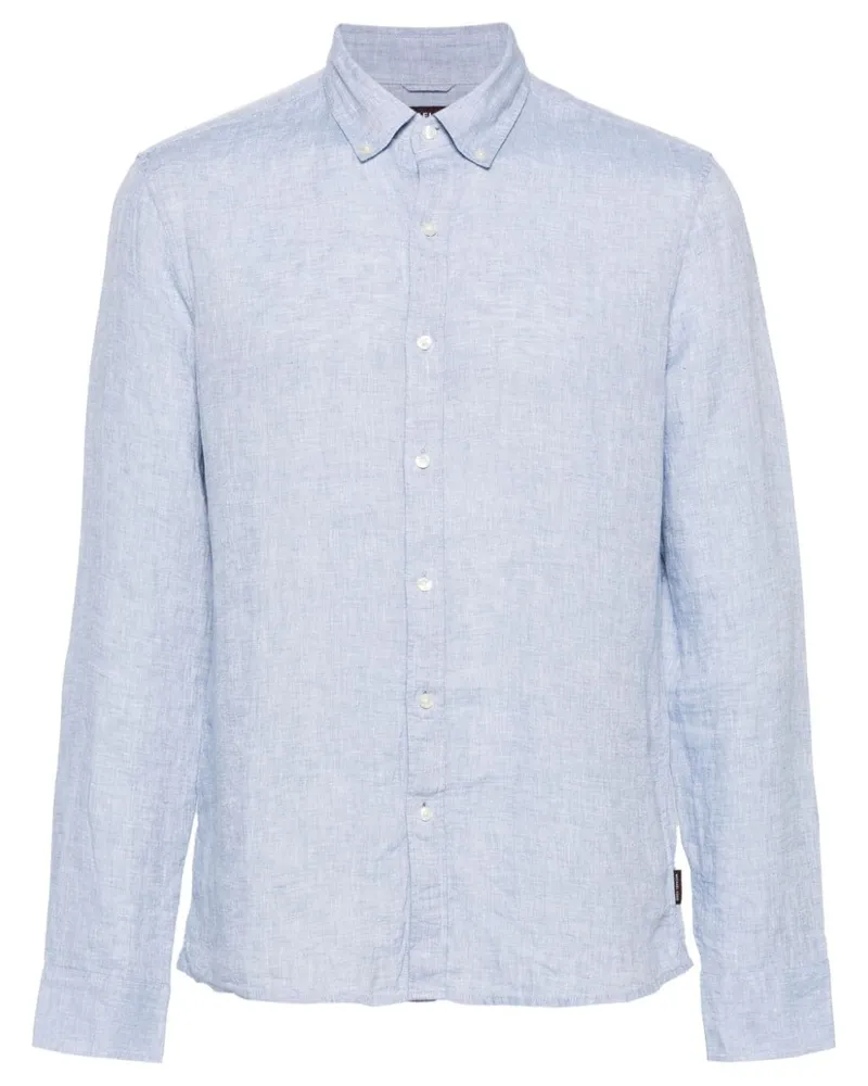 Michael Kors Leinenhemd mit Button-down-Kragen - Blau Blau