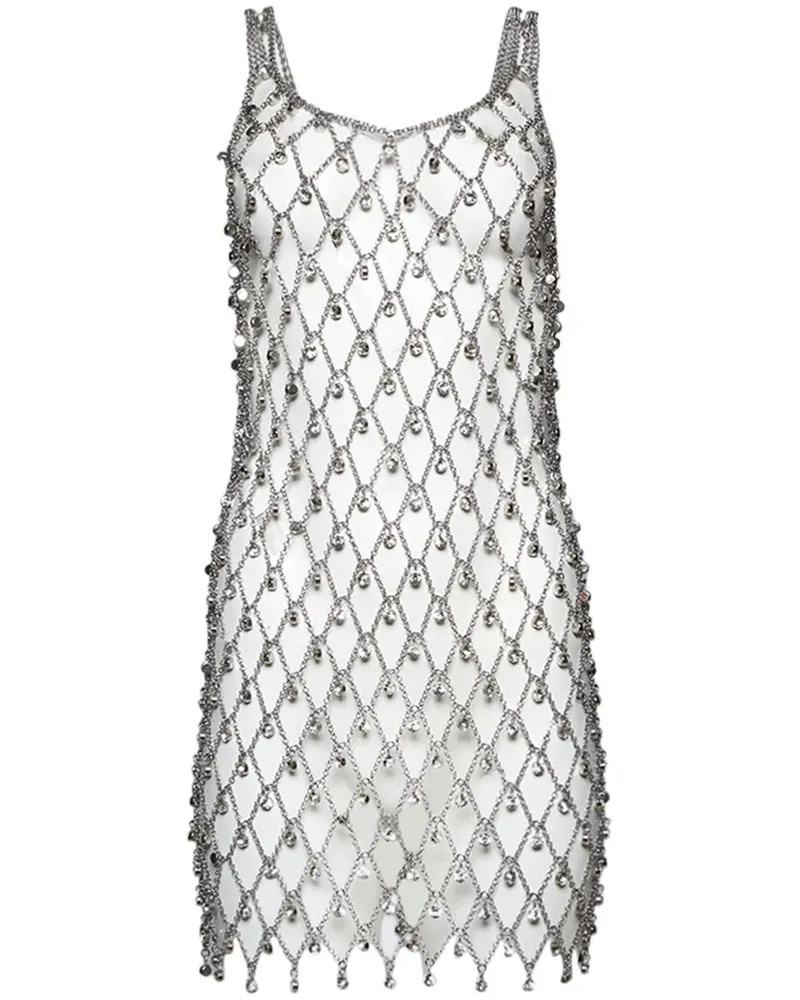 Paco Rabanne Kleid mit verzierter Kette - Silber Silber