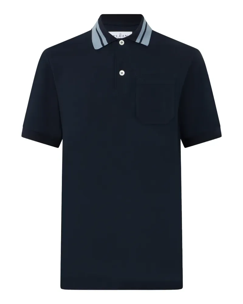 Philipp Plein Poloshirt mit Brusttasche - Blau Blau