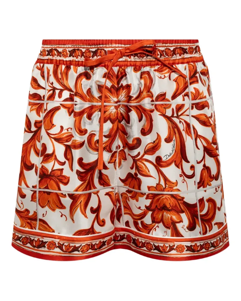 Dolce & Gabbana Bermudas mit Majolica-Print - Weiß Weiß