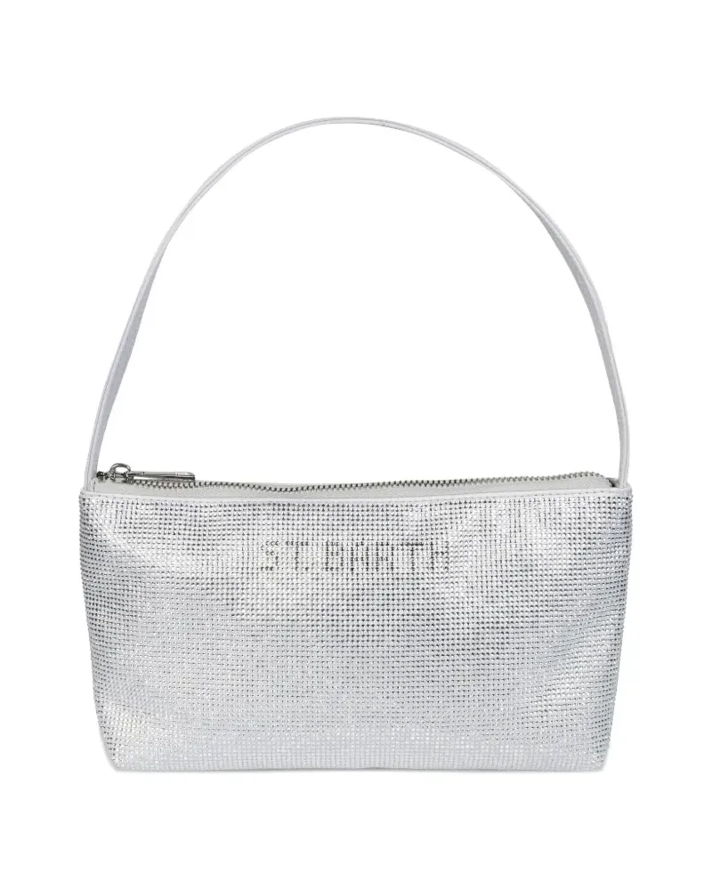 MC2 Saint Barth Schultertasche mit Strassverzierung - Silber Silber