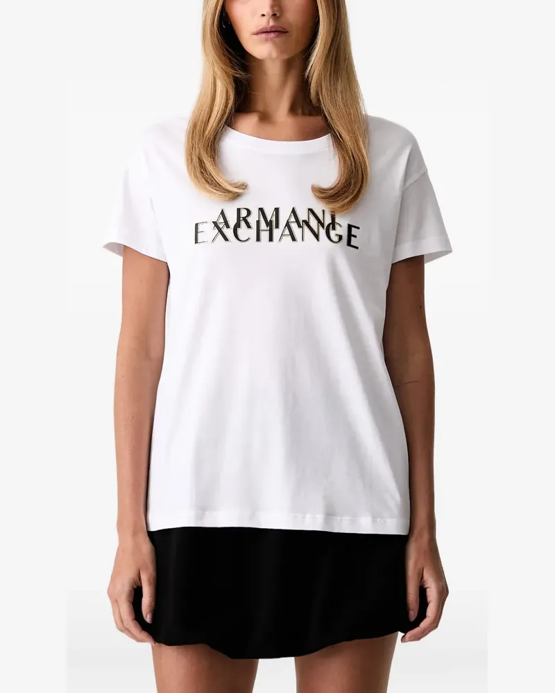 Armani Exchange T-Shirt mit Logo-Print - Weiß Weiß