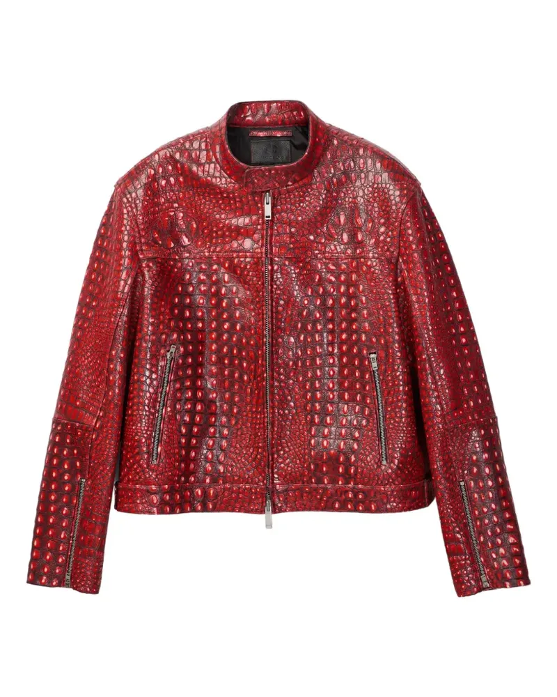 Camper Glatte Lederjacke mit Reißverschluss - Rot Rot