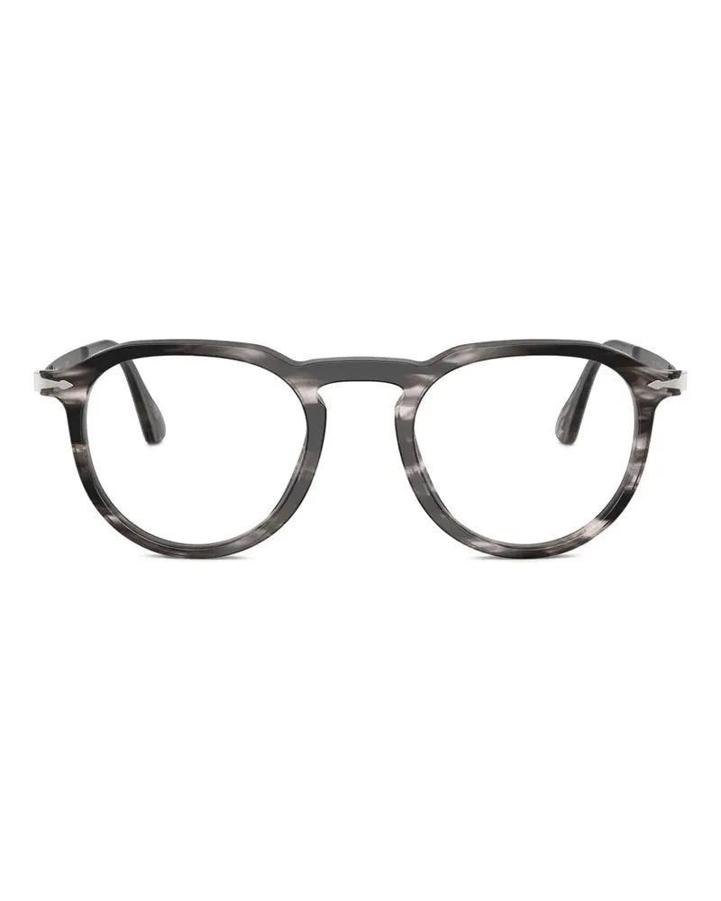 Persol Pier striped round frame glasses - Grau Grau