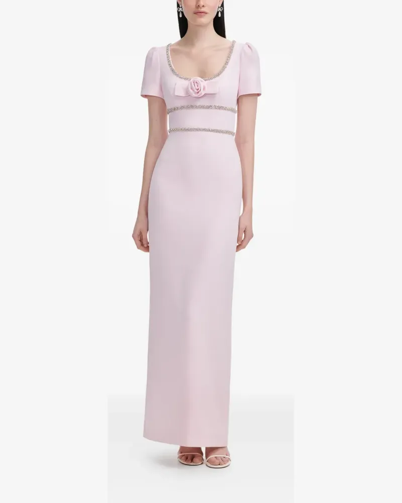 Self-Portrait Kleid mit Kristallen - Rosa Rosa