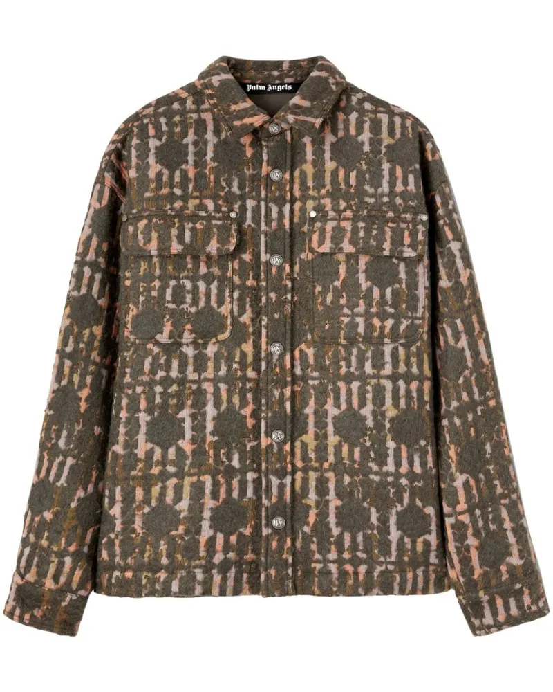 Palm Angels Jacke mit Monogrammmuster - Grün Grün