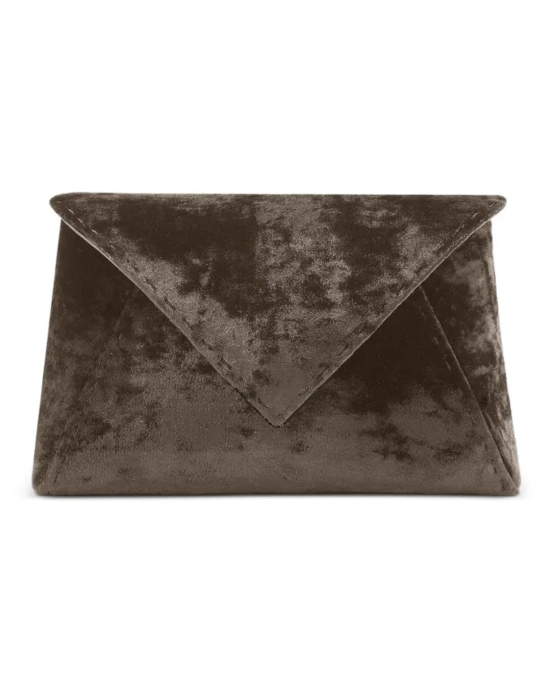 Tyler Ellis Lee Pouchet Clutch aus Crushed-Samt - Braun Braun