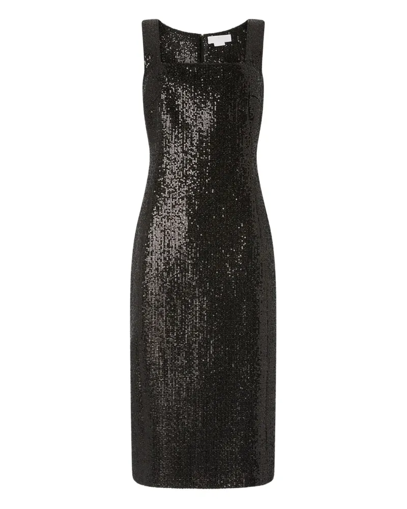 Genny Paillettenkleid mit eckigem Ausschnitt - Schwarz Schwarz