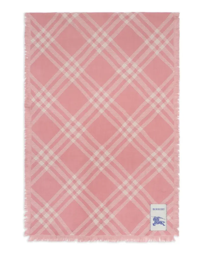Burberry wide Check wool silk scarf - Rosa Rosa