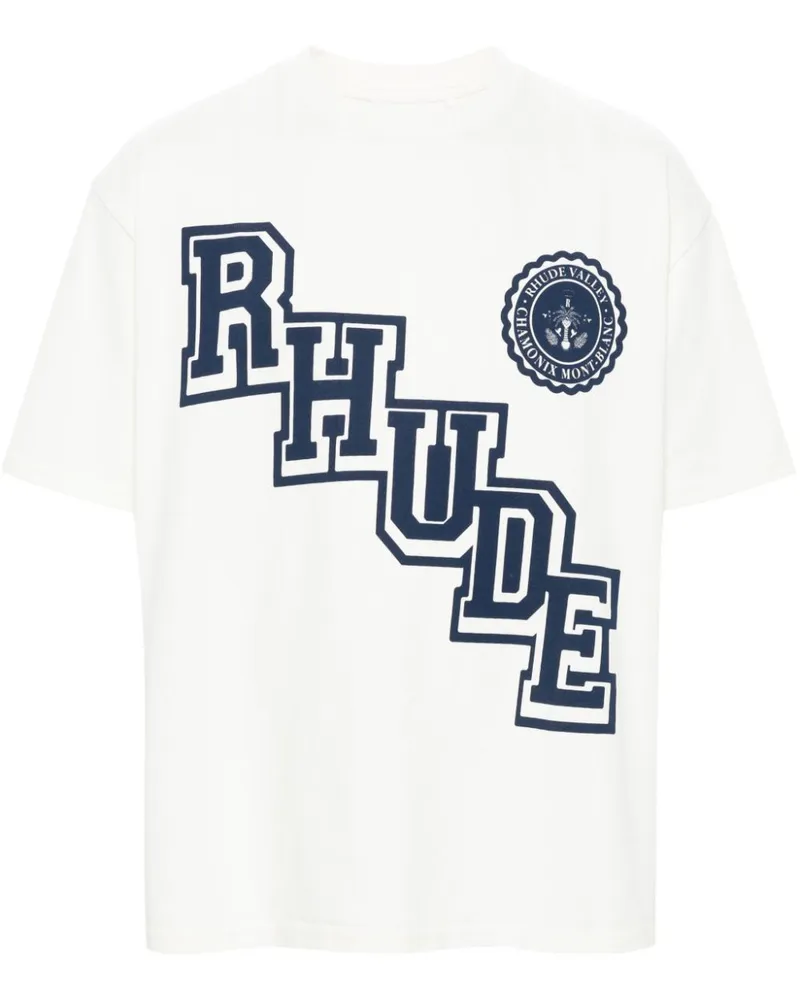 RHUDE T-Shirt mit Logo-Print Nude