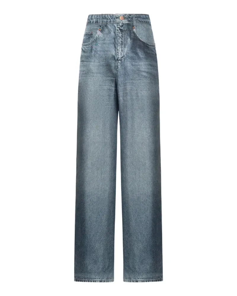 Pierre-Louis Mascia Aloe Seidenhose in Faux-Denim-Optik - Blau Blau