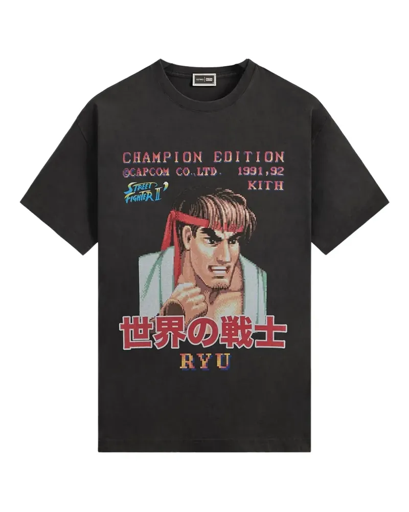 KITH x Capcom RYU T-Shirt mit Print - Schwarz Schwarz