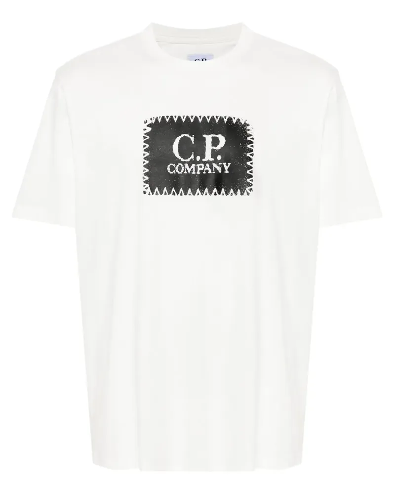 C.P. Company T-Shirt mit Logo im Label-Style - Weiß Weiß