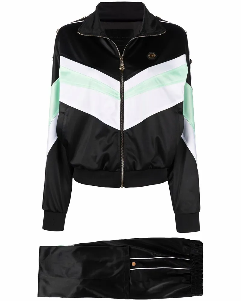 Philipp Plein Jogginganzug mit Logo-Stickerei - Schwarz Schwarz