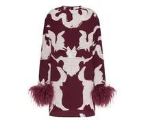 Midikleid mit Federn - Rot