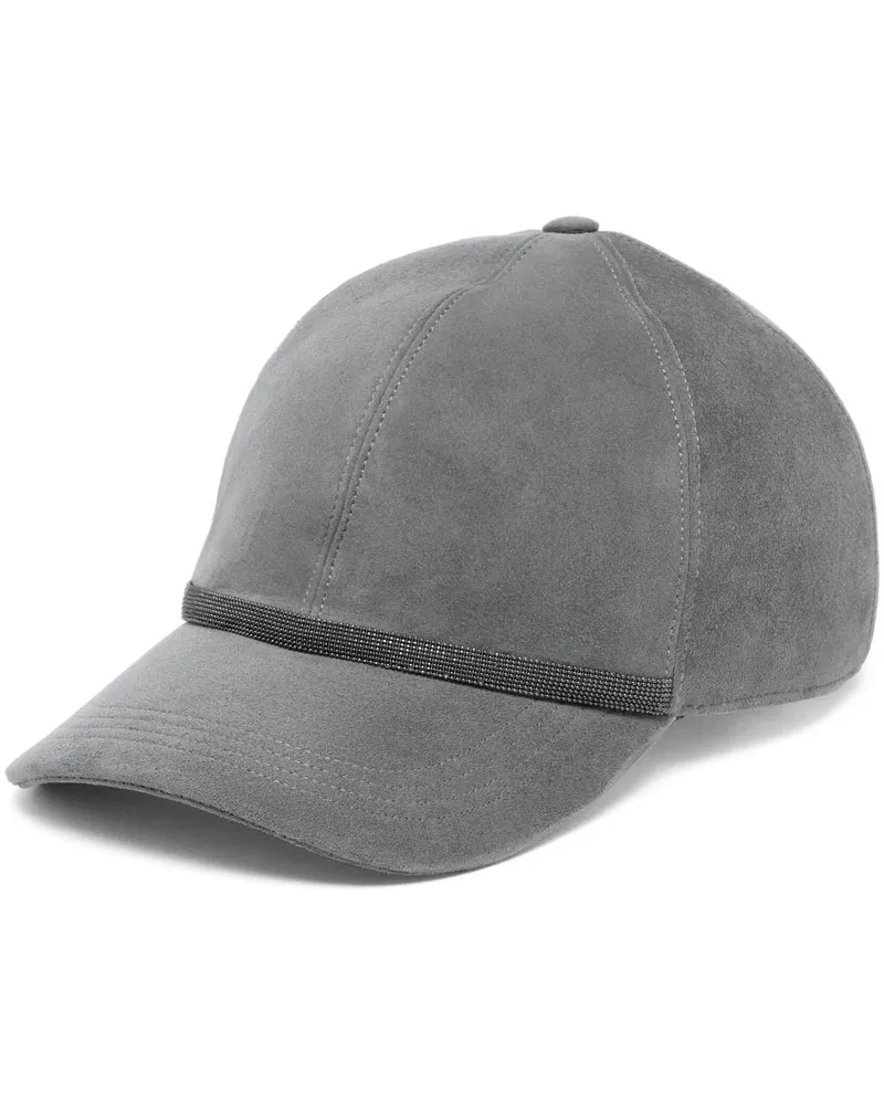 Brunello Cucinelli Baseballkappe mit Strassverzierung - Grau Grau