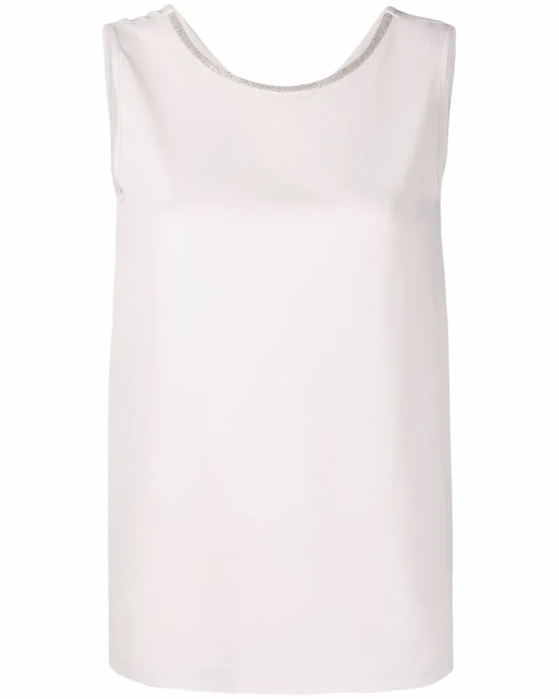 Fabiana Filippi Strickoberteil mit Metallic-Borten - Nude Nude