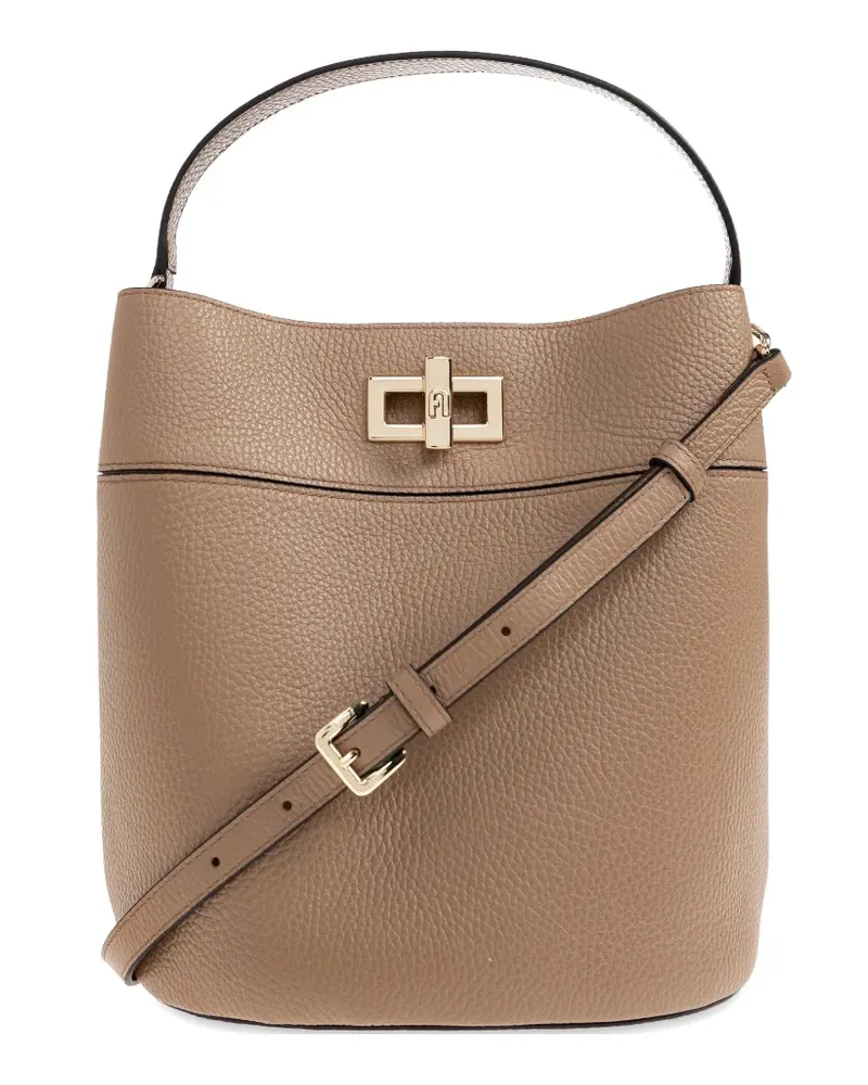 Furla Amelia logo-plaque tote bag - Nude Nude