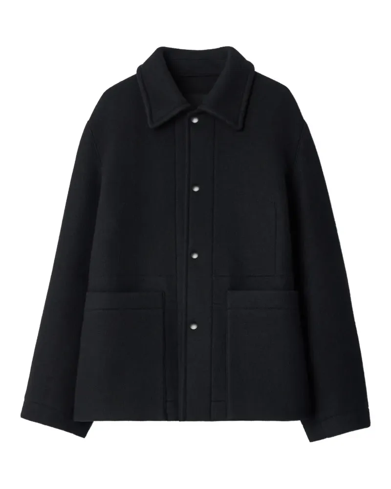 Christophe Lemaire Utility-Jacke aus schwerem Wolltuch - Schwarz Schwarz