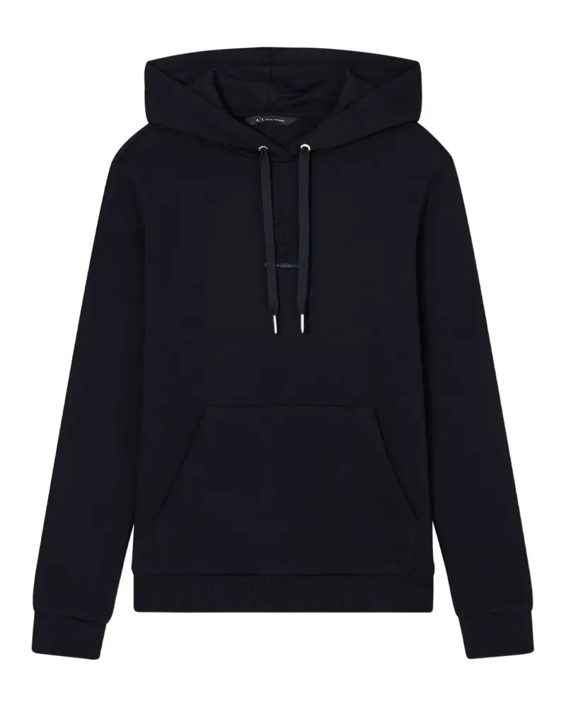 Armani Exchange logo-embroidered drawstring hoodie - Blau Blau