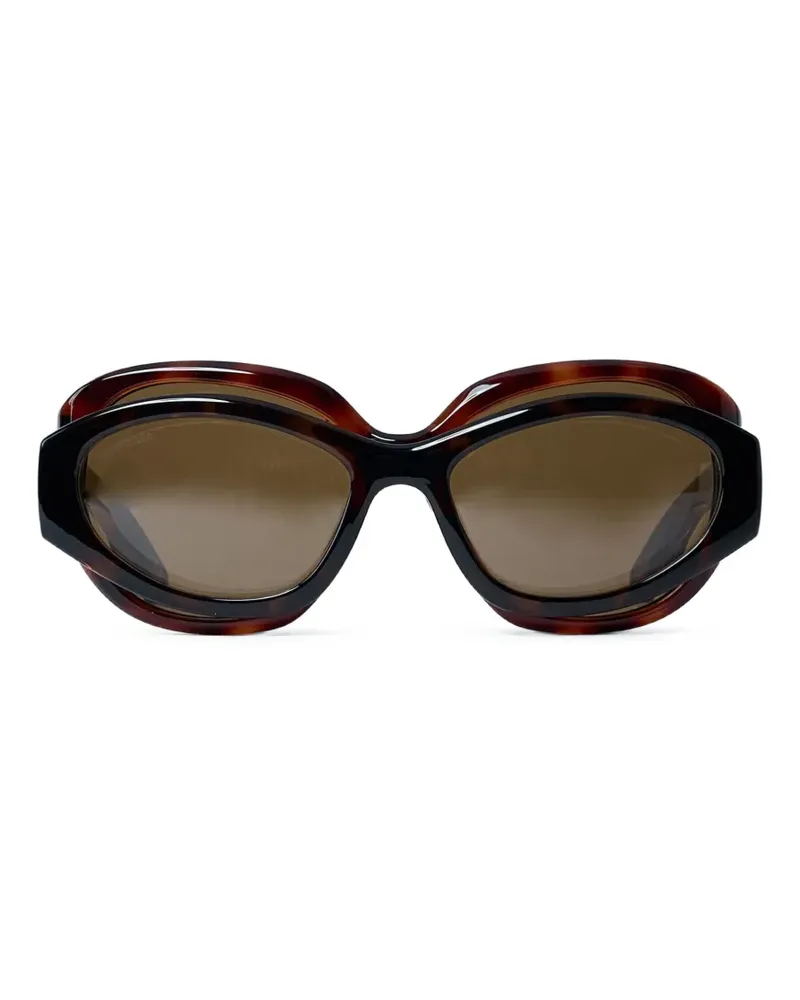 Balenciaga Superbusy layered sunglasses - Braun Braun
