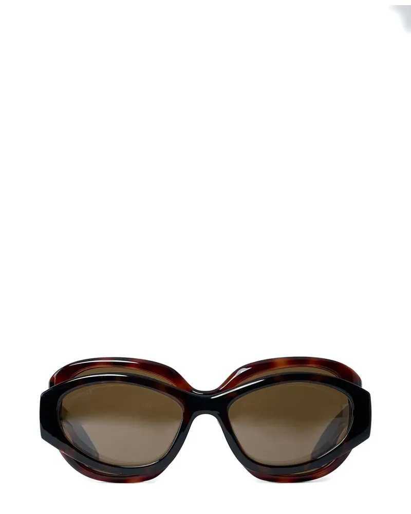 Balenciaga Superbusy layered sunglasses - Braun Braun