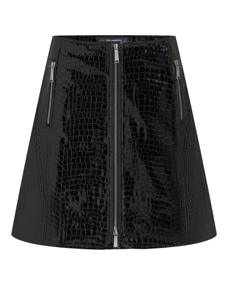 Karl Lagerfeld Studio Rock aus Kroko-Leder - Schwarz Schwarz