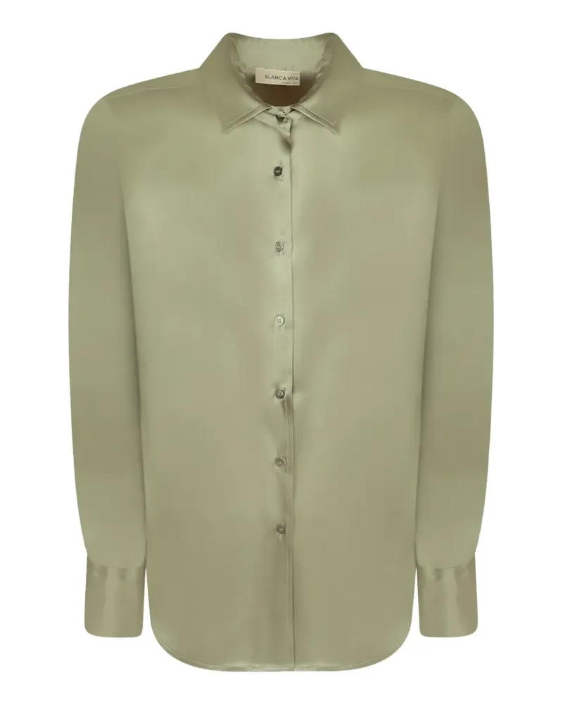 Blanca satin-finish button-up shirt - Grün Grün