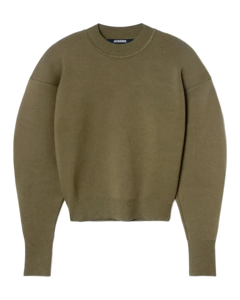 Jacquemus Piqué-Pullover mit Logo-Stickerei - Grün Grün