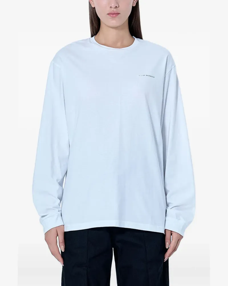 Cecilie Bahnsen Langarmshirt mit Schleifen-Print - Weiß Weiß