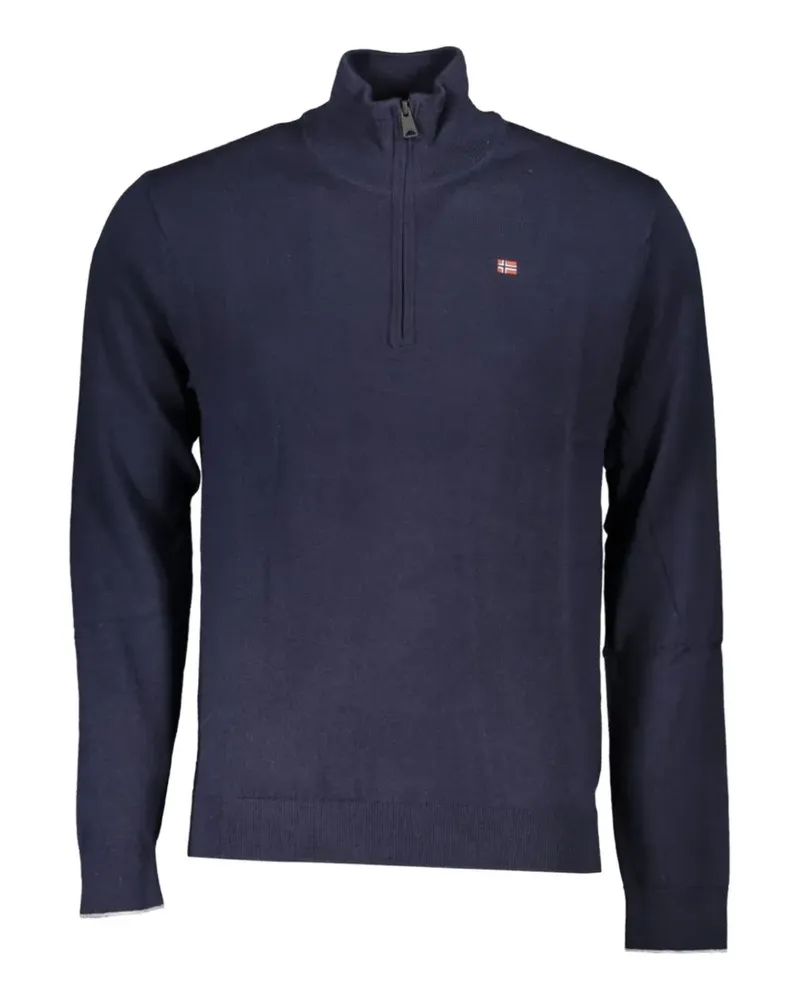 Napapijri quarter-zip logo-patch sweater - Blau Blau