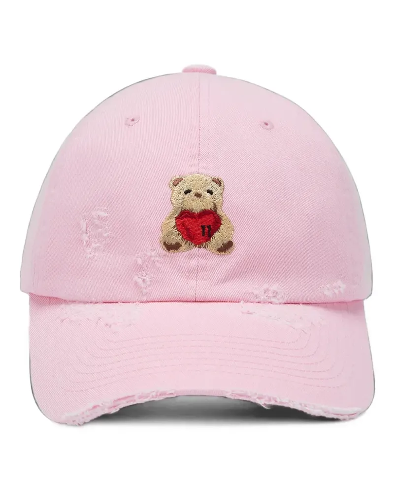 WE 11 DONE distressed teddy-bear baseball cap - Rosa Rosa