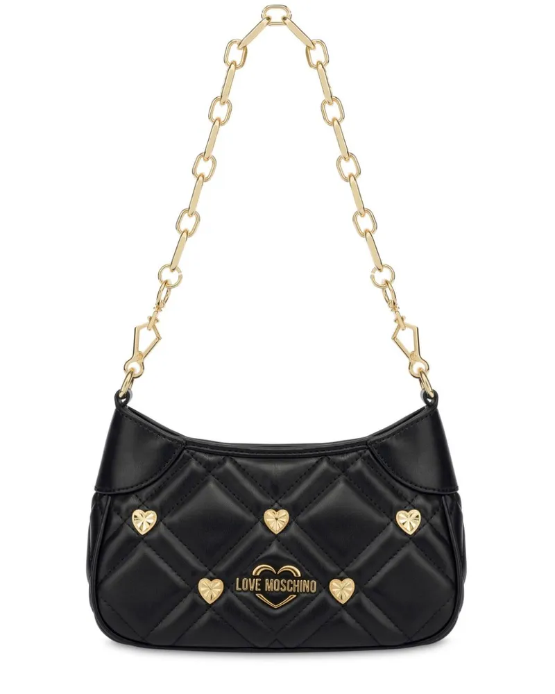 Moschino Schultertasche mit Logo - Schwarz Schwarz