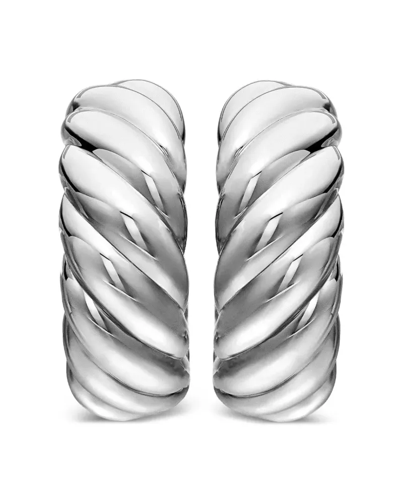 David Yurman Sculpted Cable Creolen aus Sterlingsilber 25mm Silber