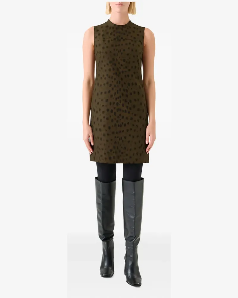 Akris Midikleid mit Leoparden-Print - Grün Grün