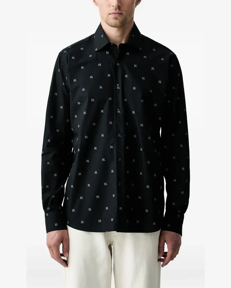 Karl Lagerfeld Hemd mit Monogramm-Print - Schwarz Schwarz