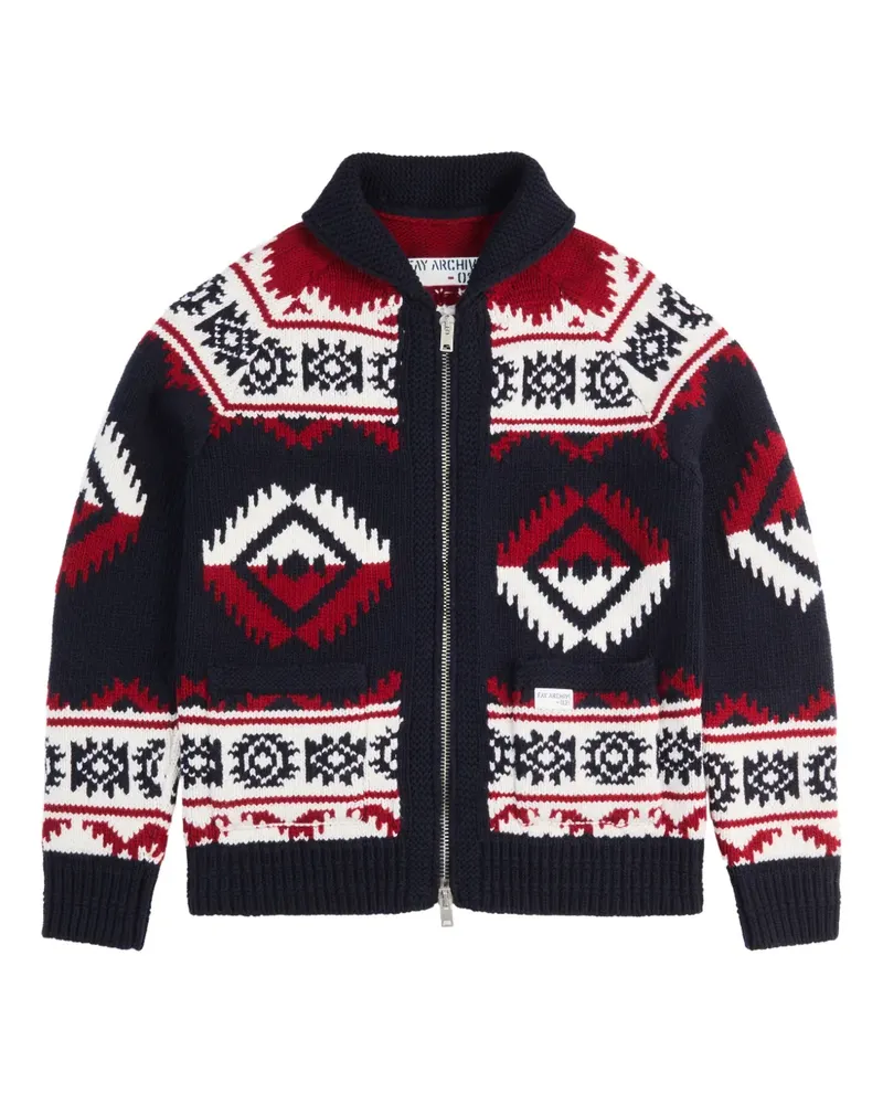 Fay Archive patterned cardigan - Blau Blau