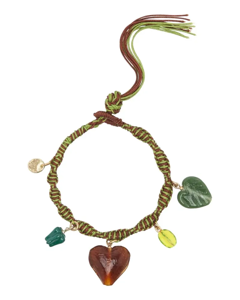 ALEMAIS braided heart charm bracelet - Braun Braun