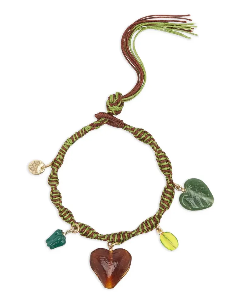 ALEMAIS braided heart charm bracelet - Braun Braun