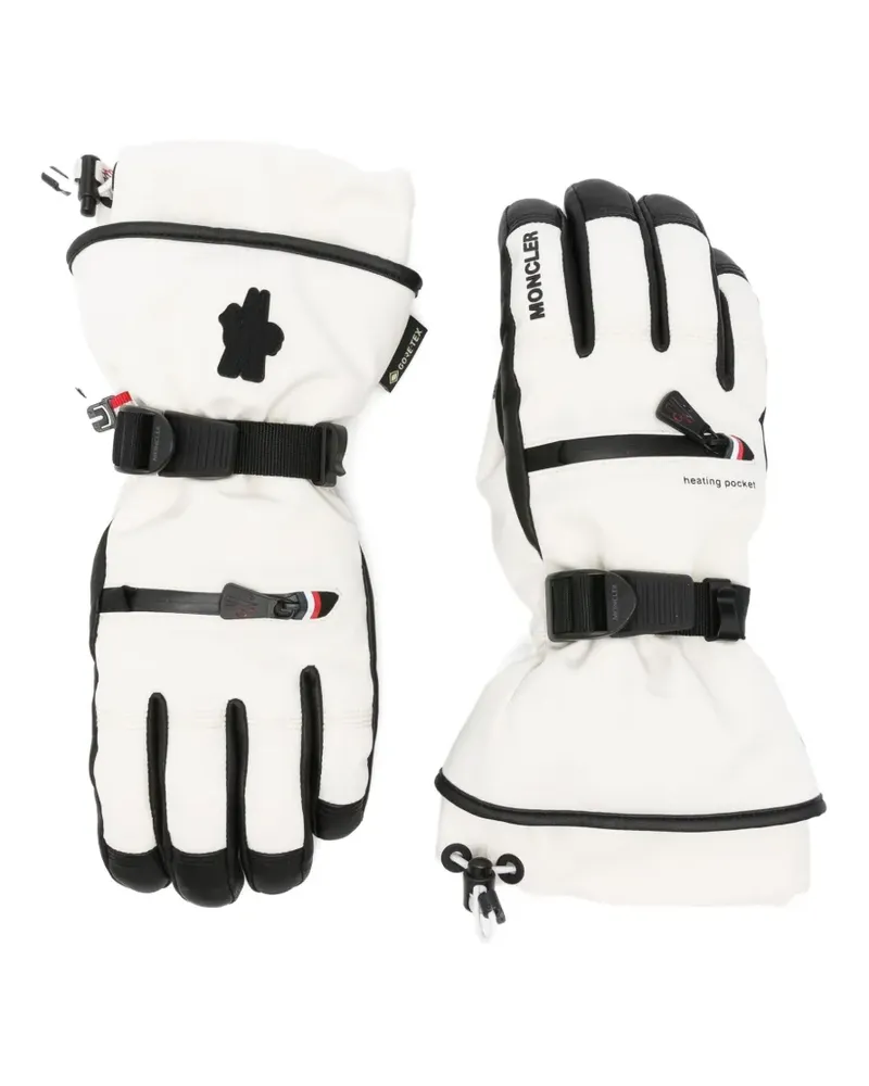 Moncler panelled ski gloves - Weiß Weiß