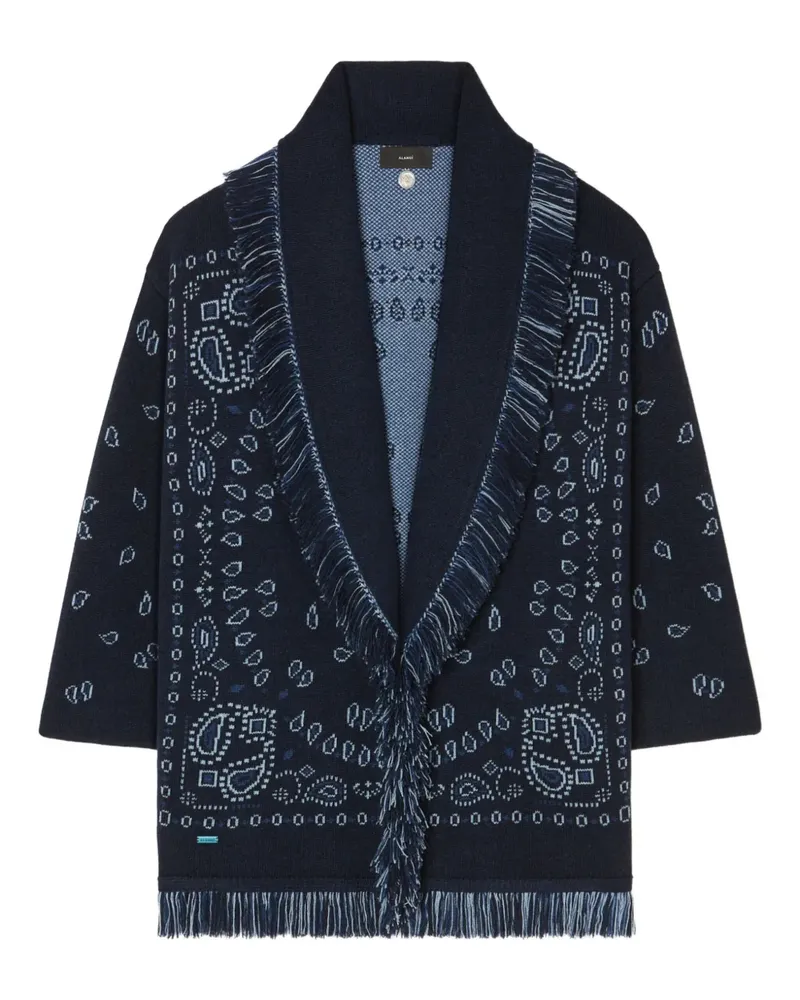 Alanui Fransenmantel aus Paisley-Jacquard - Blau Blau