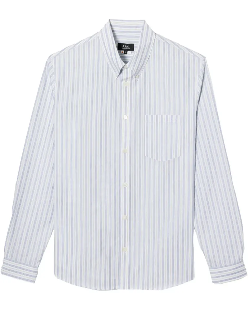 A.P.C. Gestreiftes Hemd - Weiß Weiß