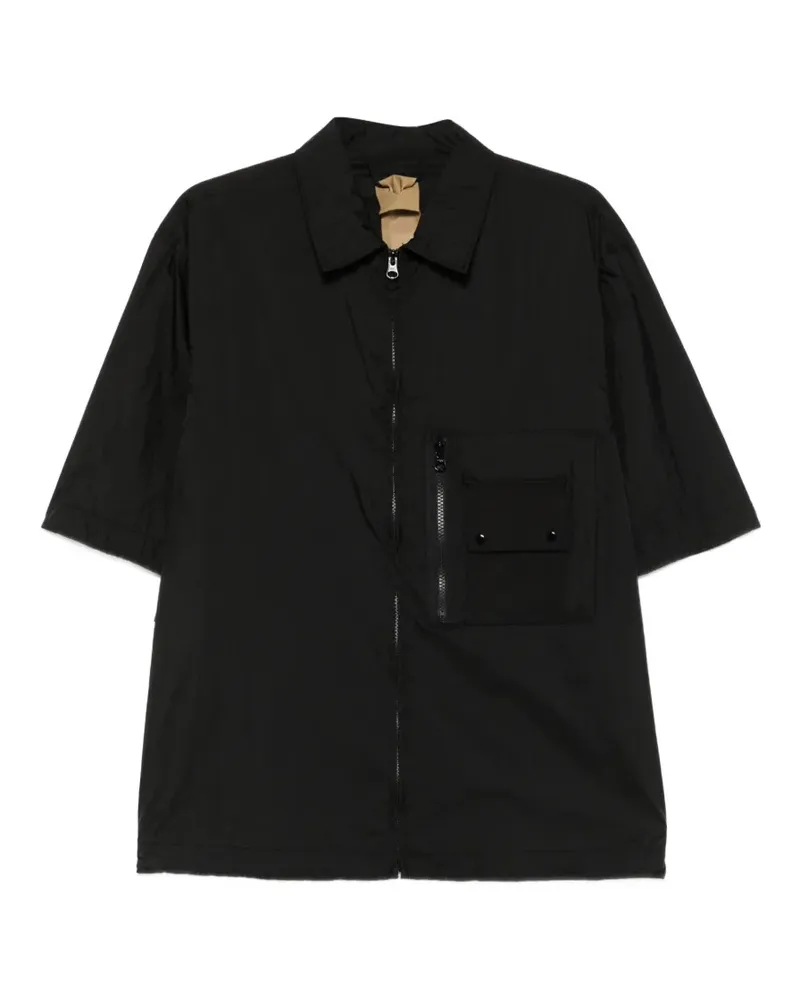 Ten c Mid Layer zip-up pocket-detail shirt - Schwarz Schwarz