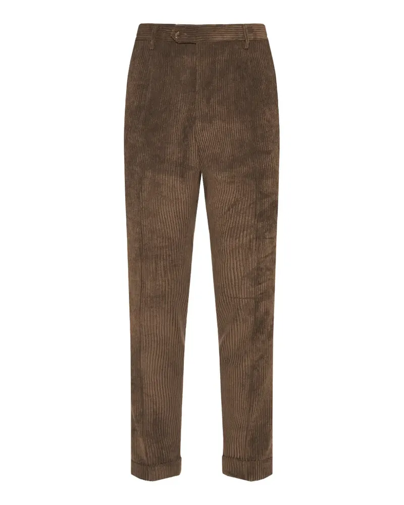 BARBA corduroy pleated trousers - Braun Braun