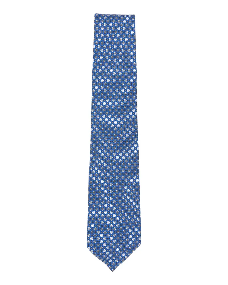 BARBA floral-pattern tie - Blau Blau