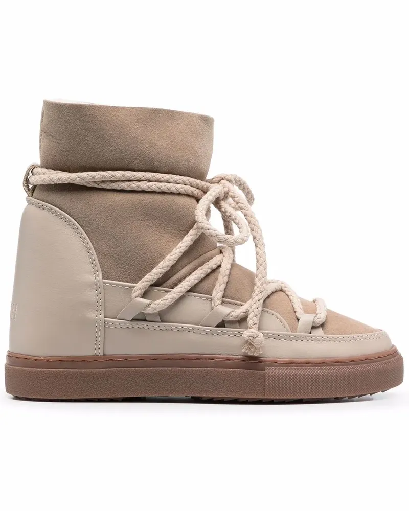 INUIKII Schnürstiefel mit Shearling-Futter - Nude Nude