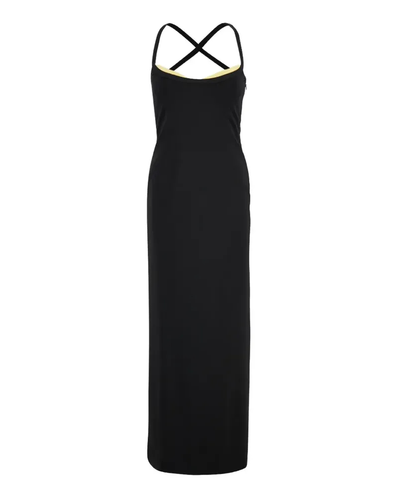 Versace cross-strap Medusa-plaque maxi dress - Schwarz Schwarz