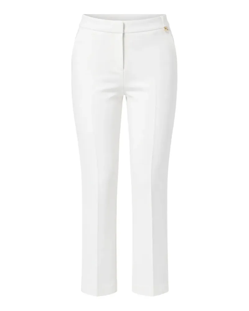 Elisabetta Franchi Cropped-Hose mit Logo-Schild - Weiß Weiß