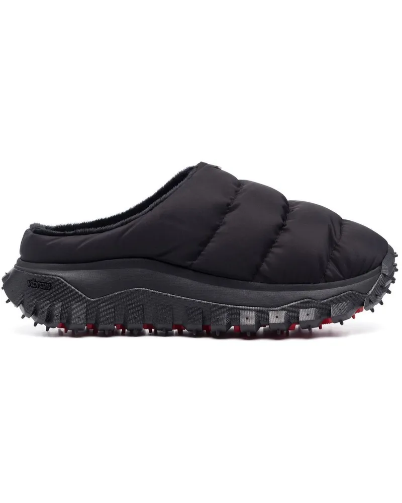 Moncler Pantoletten mit Faux-Fur-Futter - Schwarz Schwarz